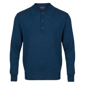 Franco Ponti Lightweight Merino Wool Blend 3 Button Polo
