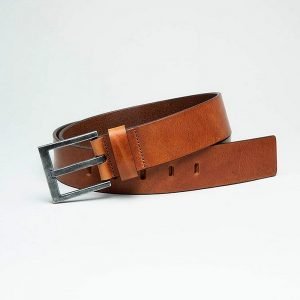 Ibex 40mm Full Grain Leather Belt with Square Tip & Holes Tan