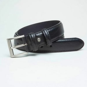 Ibex 40mm Full Grain Leather Stitched Edge Belt Black