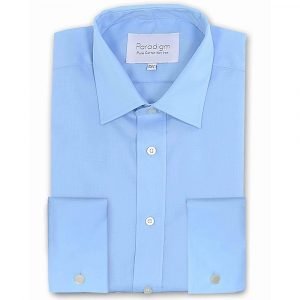 Double TWO Paradigm Pure Cotton Double Cuff Shirt - Blue