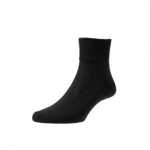 HJ Diabetic Low-Rise Socks Black