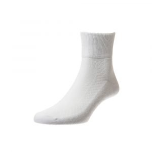 HJ Diabetic Low-Rise Socks White