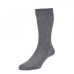 HJ Broad Rib 2pk Socks Mid Grey