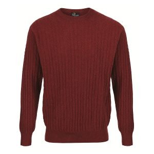 Massoti Pure Lambswool Cable Knit Crew Neck Jumper