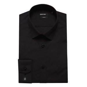 Remus Uomo Tapered Fit Formal Shirt - Black
