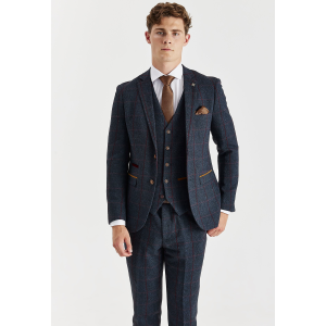Paul Andrews Madrid Navy Tweed Check 1